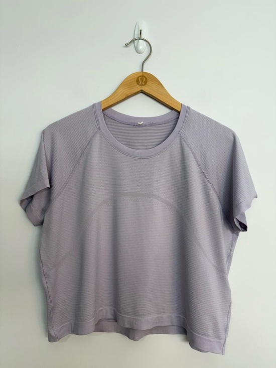 lululemon athletica Tops - 82: Lululemon Swiftly Tech Cropped Short-Sleeve Shirt 2.0 Lavender Frost Size 16